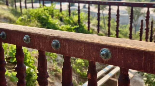 Wooden railing looking over a vineyard UHD wallpaper Stock Photographic Image