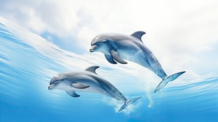 Fototapeta premium dolphin jumping in the water