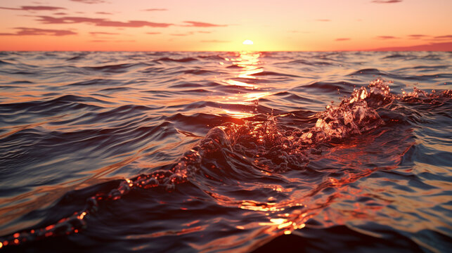 Sunset in the sea UHD wallpaper Stock Photographic Image