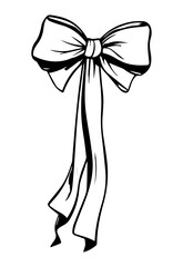 A bow ribbon gift in a vintage engraved style. Vector design for you banner, collage and idea, Generative Ai.