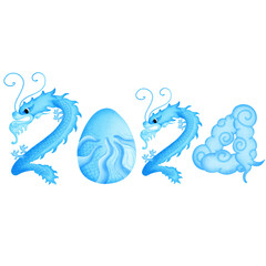 Fototapeta premium Blue dragon 2024