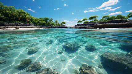 Fototapeta na wymiar Wonderful lagoon around a maldivian island UHD wallpaper Stock Photographic Image