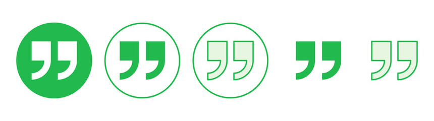 Quote icon set. Quotation mark symbol.