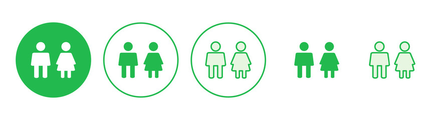 Man and woman icon set. male and female symbol