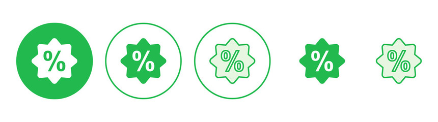 Discount icon set. Discount tag icon.