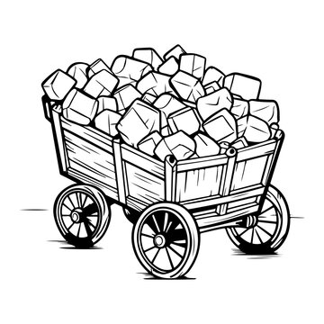 recommend clip art: Mine cart vector, diamond wagon kit, golden nuggets carriage, gold coal game trolley 
                    illustration. Mountain industry equipment, iron wheel, crystal stone, mining transportation. Mine cart clipart, Ge
