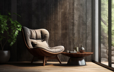 Interior with armchair and side table