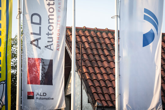 BELGRADE, SERBIA - JULY 23, 2021: Logo of ALD Automotive in front of their office for Belgrade. ALD Automotive is a fleet managing and car leasing company part of Societe Generale.
