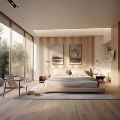 A image of a master suite measuring. Generative AI.