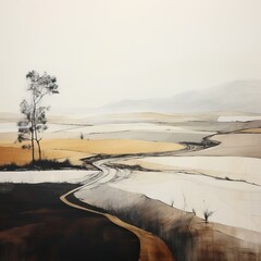 A Layered Abstract Landscapes. Generative AI.