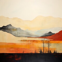  A Minimalist Landscape Abstraction. Generative AI.