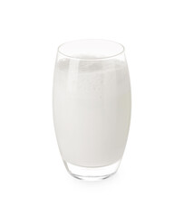Glass of fresh milk isolated on white