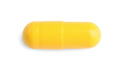 One pill isolated on white, top view