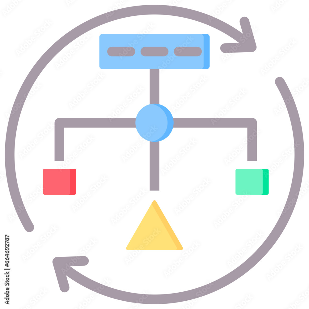 Poster process mapping flat icon