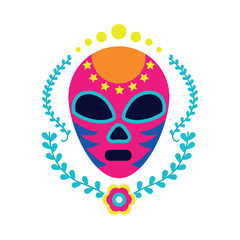 wrestling mask and flowers