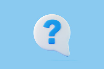 Speech bubble on blue background. Chat icon set. Chatting box, message box. 3D render illustration
