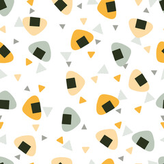 Colorful Party Japanese Ricer Ball Vector Graphic Seamless Pattern