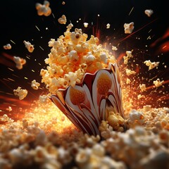 A Popping Popcorn Spectacle. Generative AI.