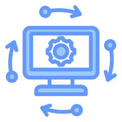 Fototapeta premium Payment Gateway Integration Blue Icon