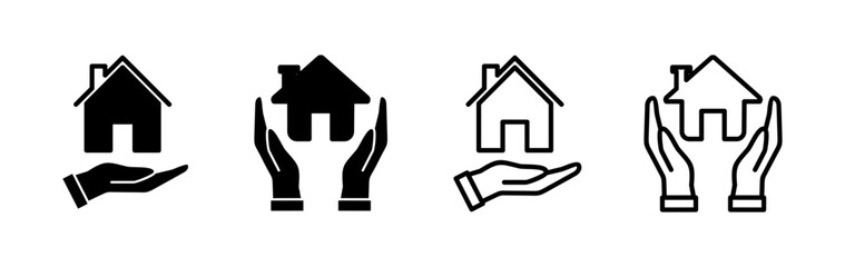 Home insurance icon vector. home shield protect logo