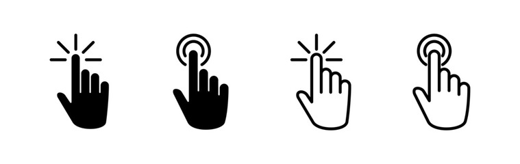hand click icon vector. clicking finger icon. pointer icon
