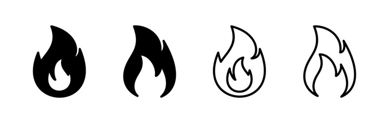 Fire icon vector. fire flame icon - obrazy, fototapety, plakaty