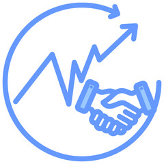 Stock Broken Blue Icon