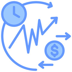 After Hours Trading Blue Icon