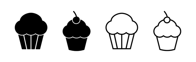 Cup cake icon vector. cake icon. bakery. muffin