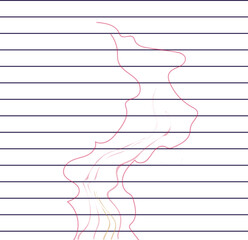 Lined sheet with a translucent tongue of flame or imitation of a burning fire