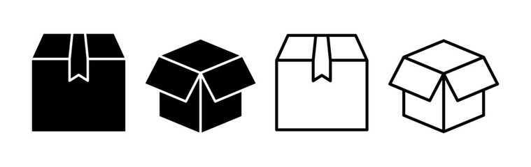 Box icon vector. Box sign. delivery package. parcel box.