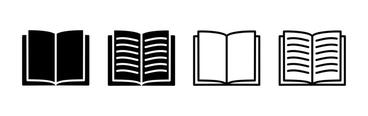 Book icon vector. Open book vector icon.