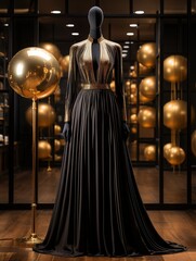 Naklejka premium A beautiful gown on a handless mannequin UHD wallpaper Stock Photographic Image