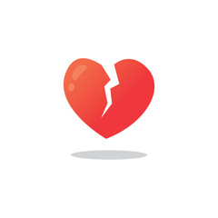 Broken heart icon isolated vector illustration