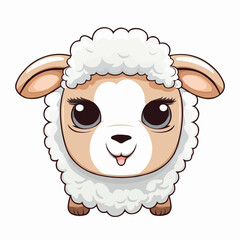 Friendly Sheep Cartoon Vector Illustration

