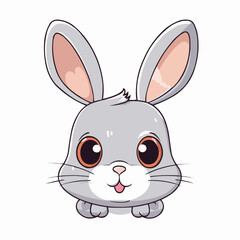 Vector Cartoon of a Charming Rabbit's Face


