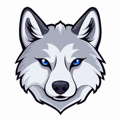 Lively Wolf Face in Vector Cartoon

