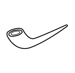 smoking pipe outline vector