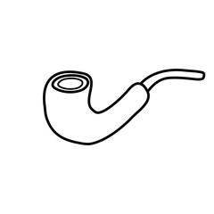 smoking pipe outline vector