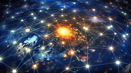 Global network connections with points and lines