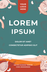 Snack Label Packaging Vector, with ingredients icon