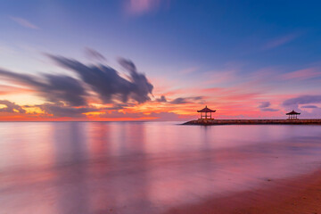 Sunrise at Karang Beach, Sanur, Bali, Indonesia. - 664706908