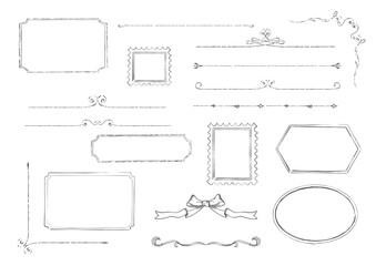 手描き風のシンプルなフレームセット　Ornate Design Set
