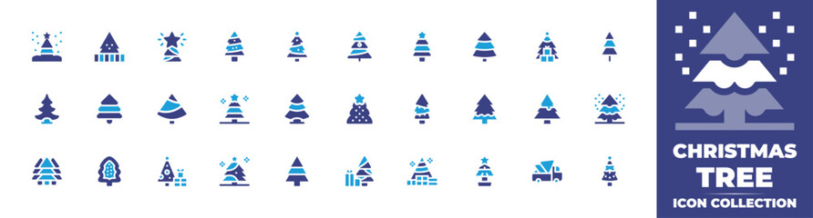 Fototapeta na wymiar Christmas tree icon set. Duotone color. Vector illustration. Containing star, christmas tree, pine tree, tree, pine, truck, christmas, gift.