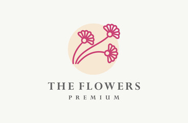 Vector logo on which an image of a blooming  flower.