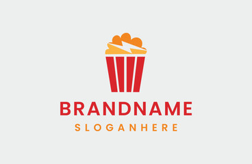 Popcorn electric logo template vector illustration design