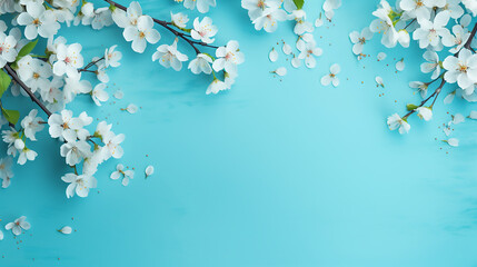 beautiful spring nature background with lovely blossom petal on light blur background