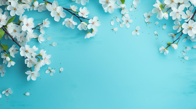 beautiful spring nature background with lovely blossom petal on light blur background