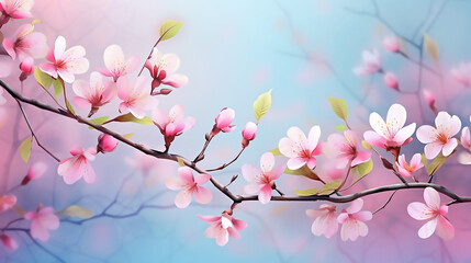 beautiful nature background with flower spring and blurred background