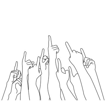 recommend clip art: Hands up Line art vector.